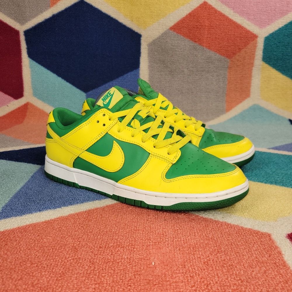 Nike Dunk Low Brazil Varsity Maize Pine Green Mens Sneakers Size 10.5